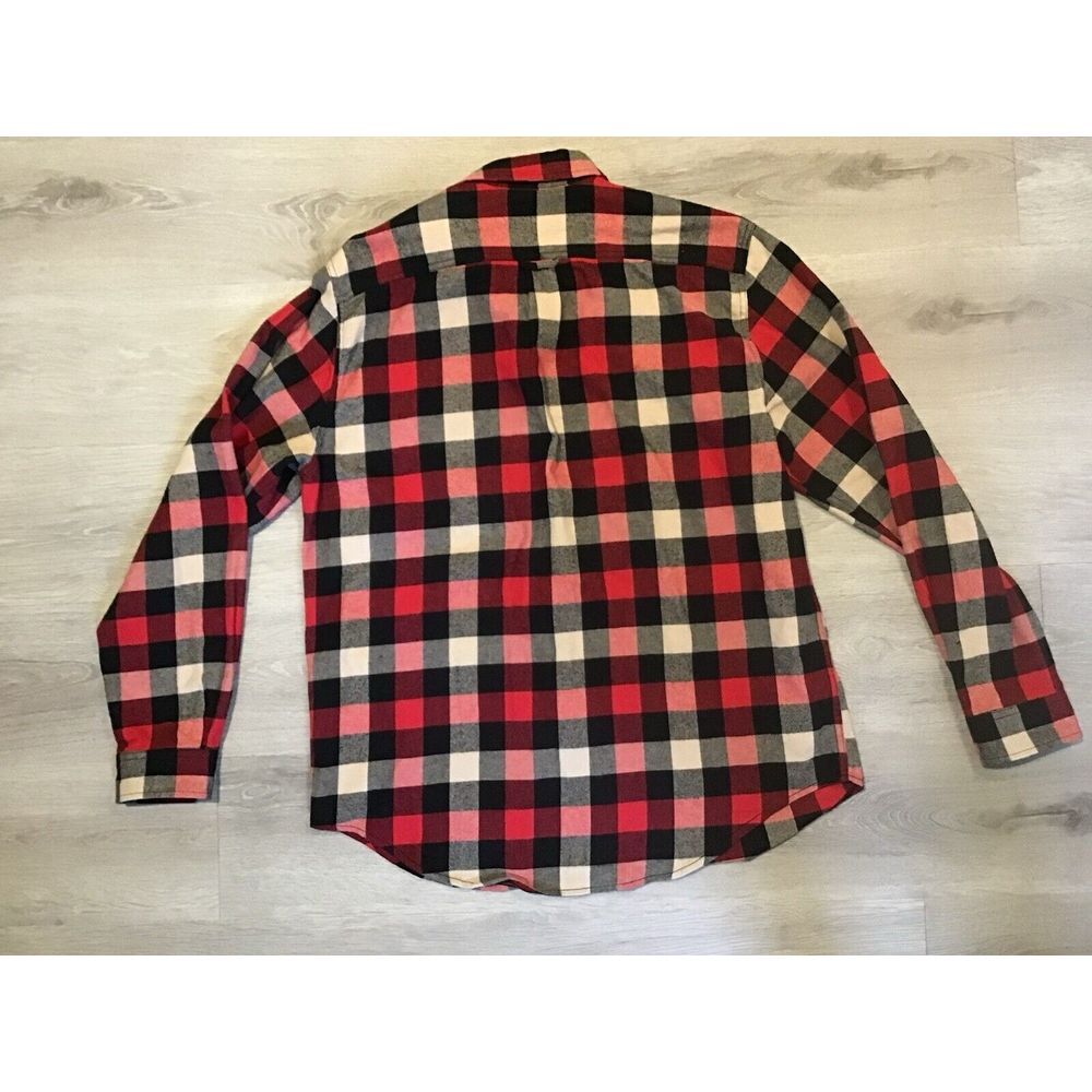 Eddie Bauer Flannel Long Sleeve Button Down Up Shirt Mens Size Large Red - Picture 2 of 5